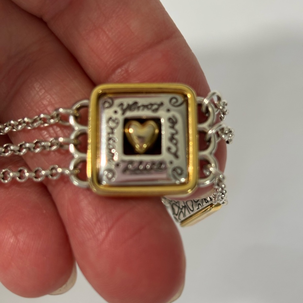 Brighton Vintage Gold Plate and Silver Plate “Live Love Laugh Dream”  Bracelet - Picture 3 of 6